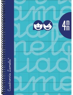 CUADERNO ESPIRAL 4º 80H 90G 4MM TURQUESA CUADROVIA EXTRADUR